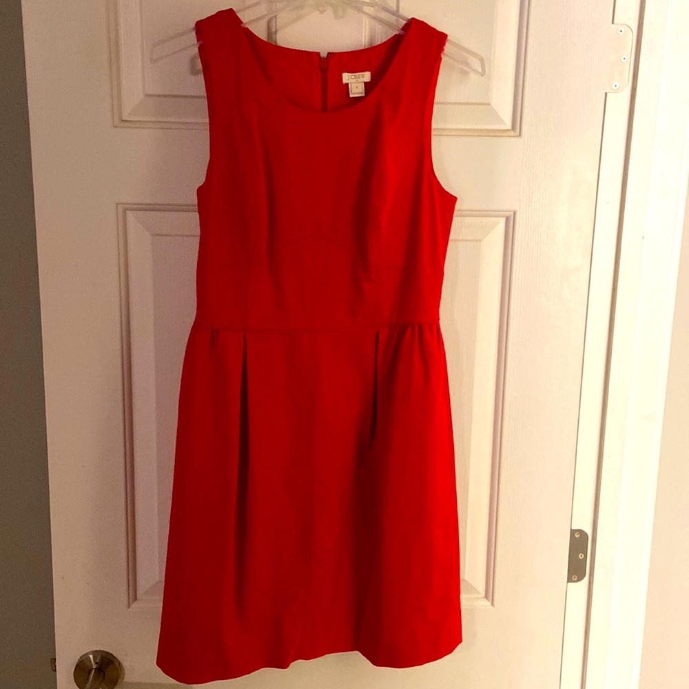 Bright Red J Crew Size 4 A Line Dress